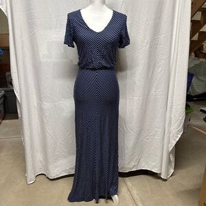 New Blue and White Stripe Dress